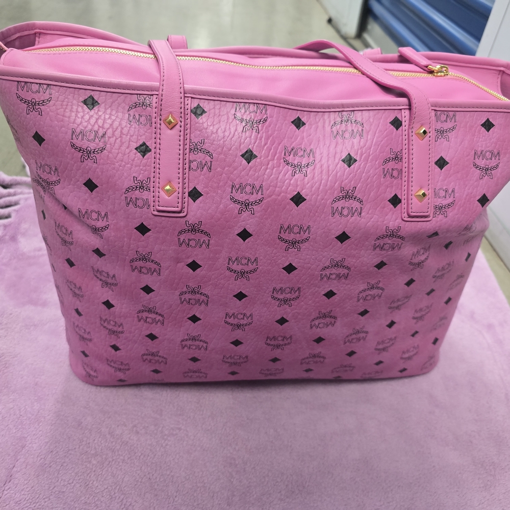 MCM Pink Women's Leather Very Large Tote Bag - Picture 2 of 11
